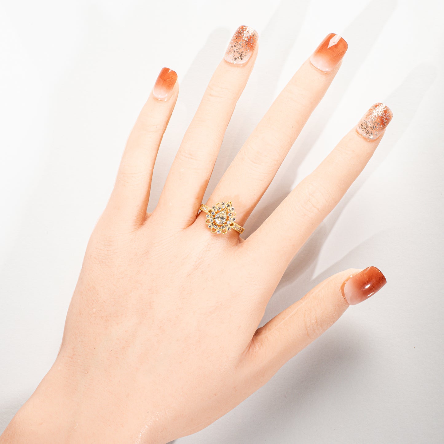 イエローダイヤモンド0.411ct メレダイヤモンド0.34ct K18 リング
