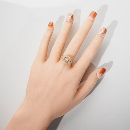 イエローダイヤモンド0.300ct メレダイヤモンド0.83ct K18YG リング