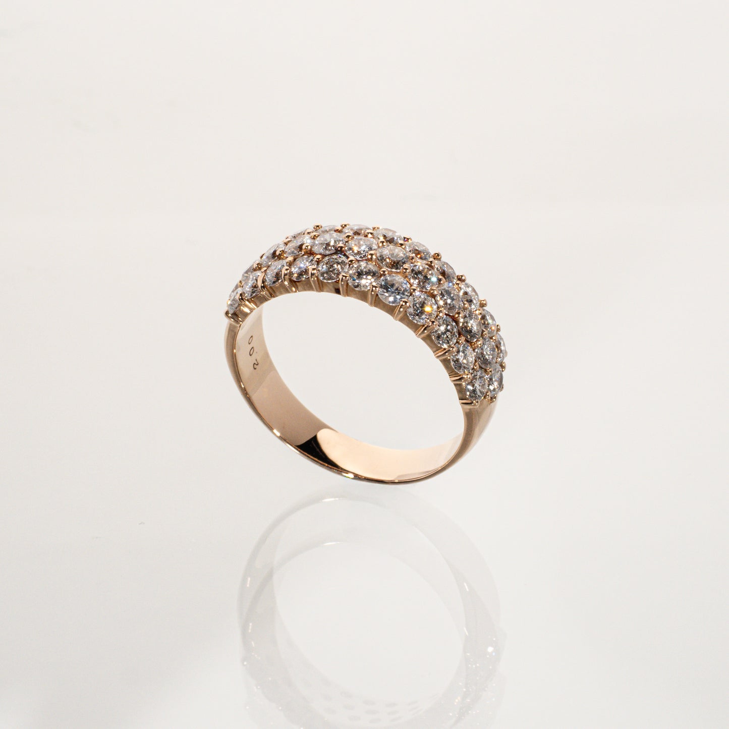 ダイヤモンド2.00ct K18PG パヴェハーフエタニティ