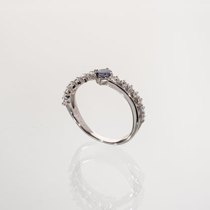 ジェムケリー ブラジル産アレキサンドライト0.212ct ダイヤモンド0.25ct K18WG リング