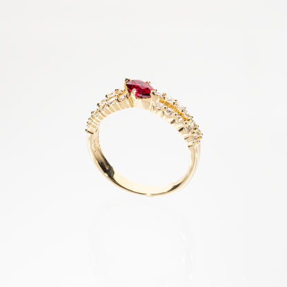 ルビー0.546ct ダイヤモンド0.41ct K18 リング