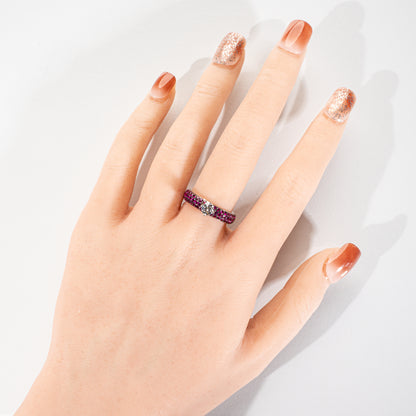 ダイヤモンド0.351ct ルビー1.05ct K18 ソリテールパヴェリング