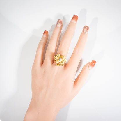 オーバルシェイプダイヤモンド0.50ct K18 エンジェルリング