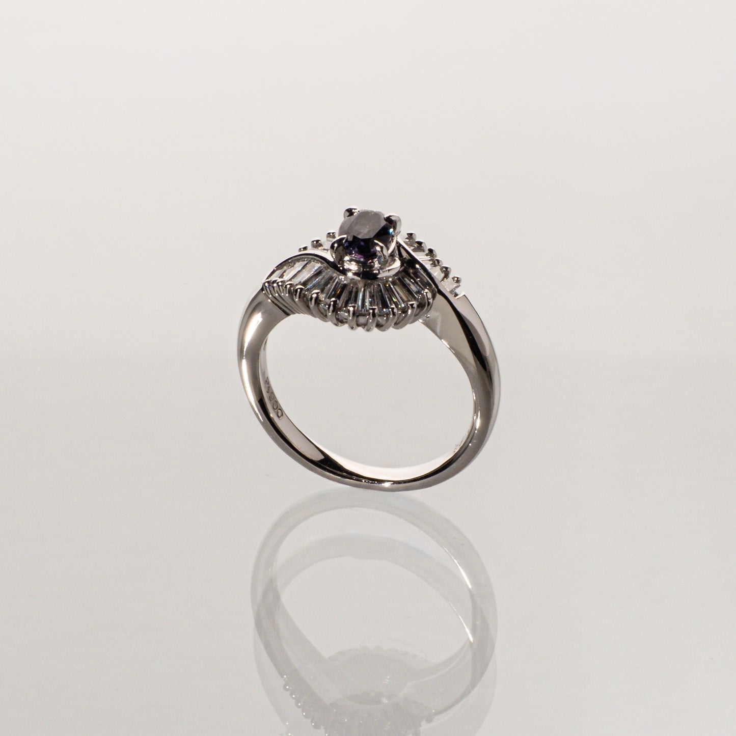 ブラジル産アレキサンドライト0.39ct ダイヤモンド0.53ct Pt900 リング