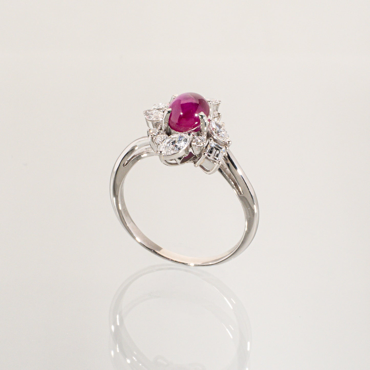 三越 スターサファイア1.57ct ダイヤモンド Pt900 リング