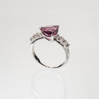 TASAKI ロードライトガーネット ダイヤモンド0.20ct K18WG リング