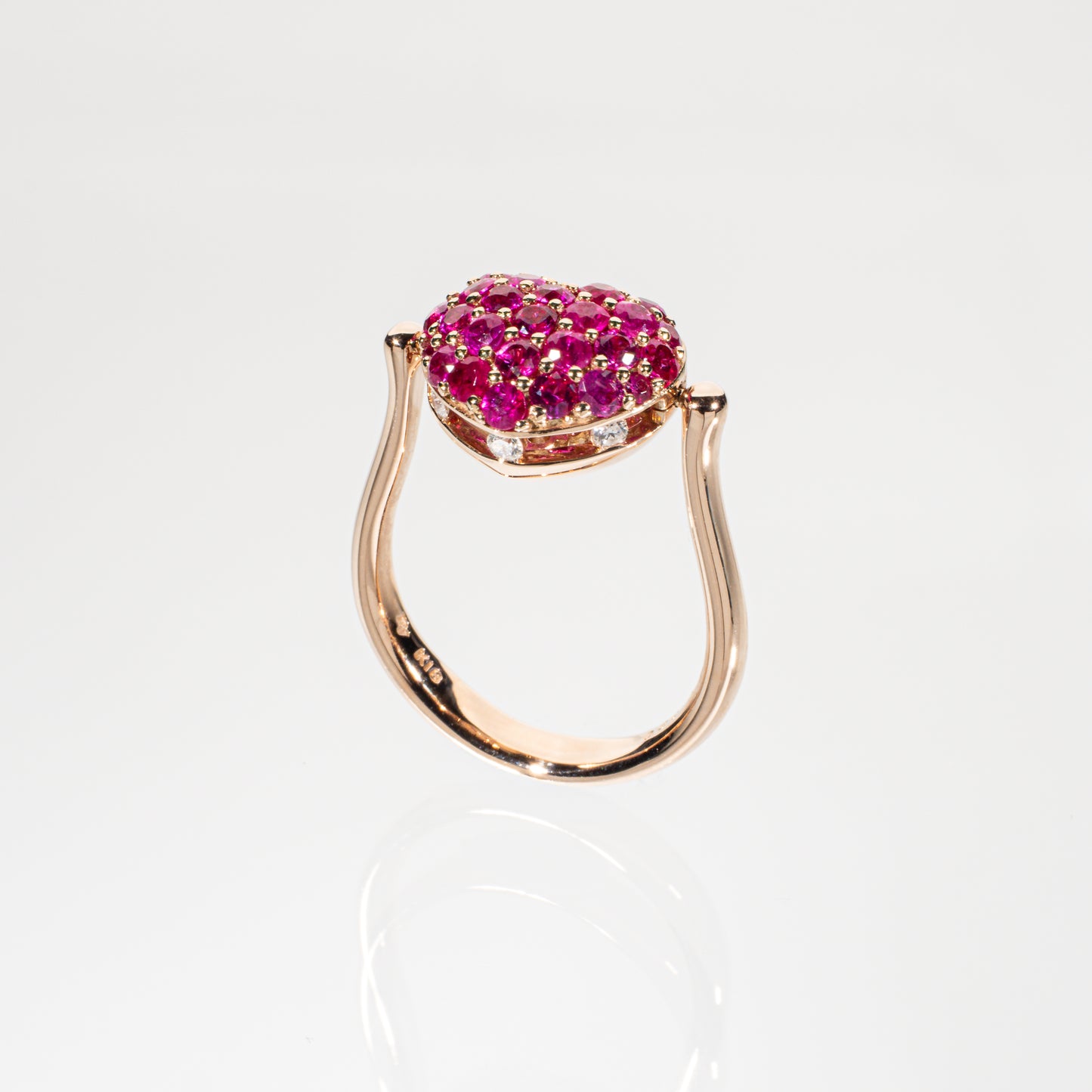Ponte Vecchio ルビー0.90ct ダイヤモンド0.12ct K18PG フリップリング