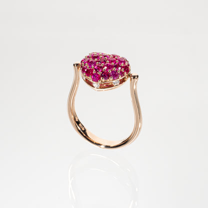 Ponte Vecchio ルビー0.90ct ダイヤモンド0.12ct K18PG フリップリング