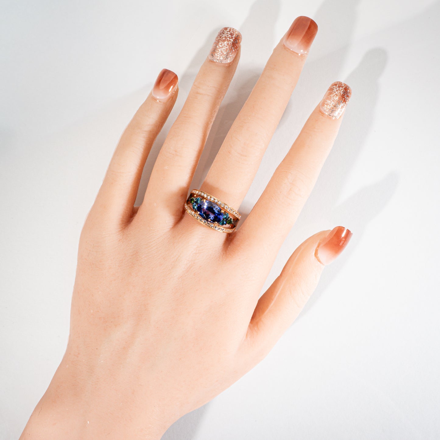 タンザナイト2.64ct ダイヤモンド0.82ct K18ピンクゴールド リング