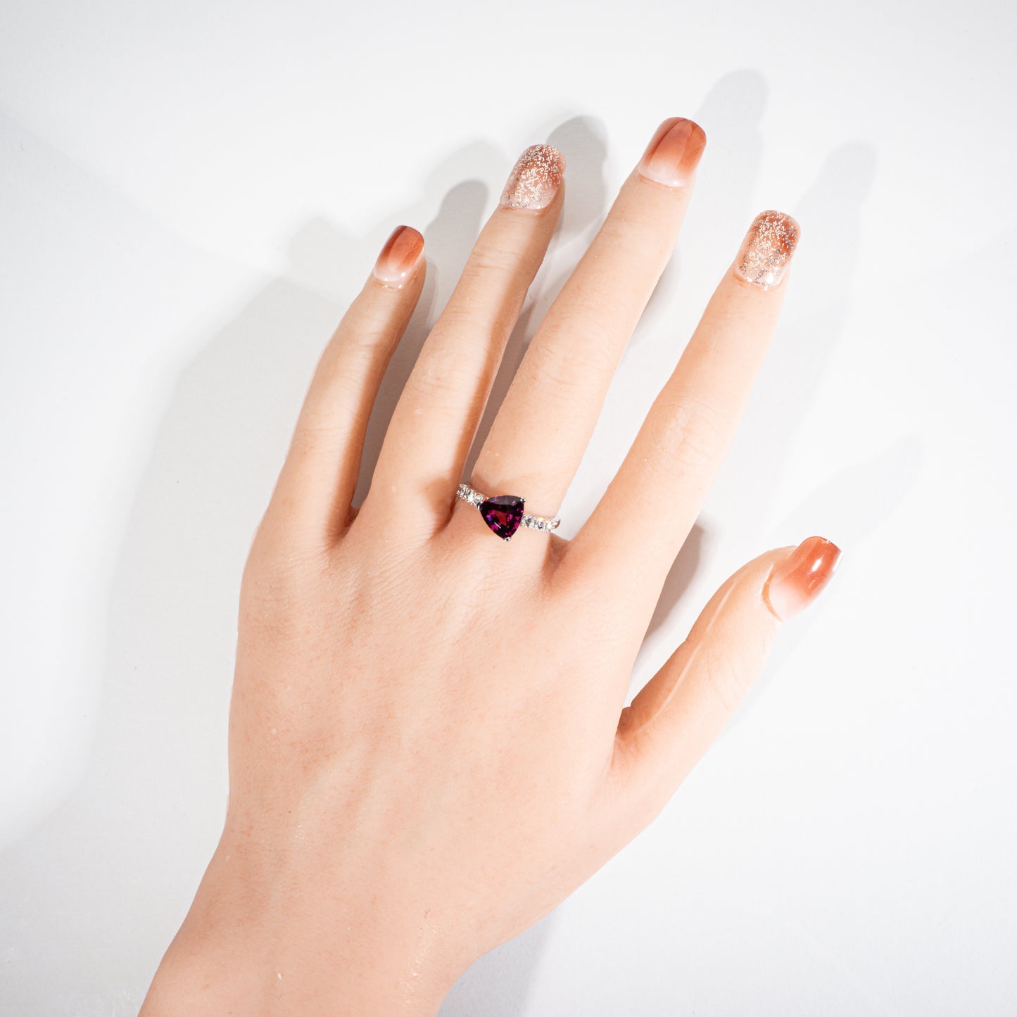 TASAKI ロードライトガーネット ダイヤモンド0.20ct K18WG リング