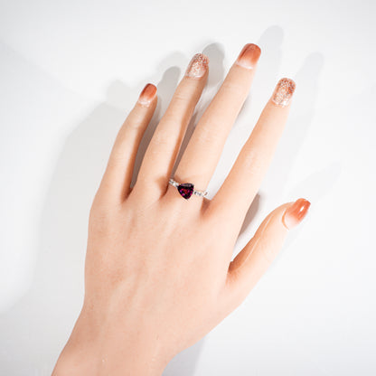 TASAKI ロードライトガーネット ダイヤモンド0.20ct K18WG リング
