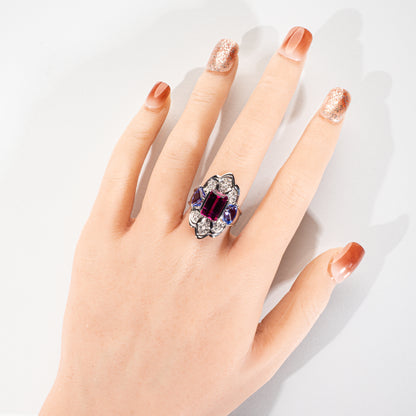 ピンクトルマリン2.89ct タンザナイト1.67ct ダイヤモンド0.22ct Pt900 リング