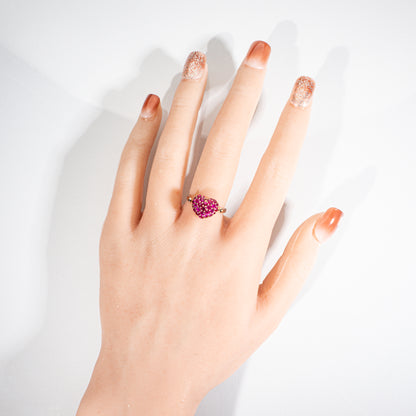 Ponte Vecchio ルビー0.90ct ダイヤモンド0.12ct K18PG フリップリング