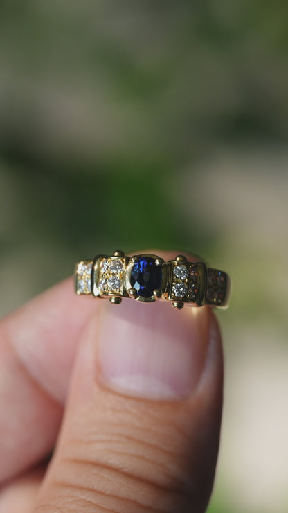 POLA サファイア0.45ct ダイヤモンド0.37ct K18 リング