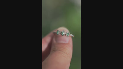 パライバトルマリン0.12ct ダイヤモンド0.33ct Pt900 リング