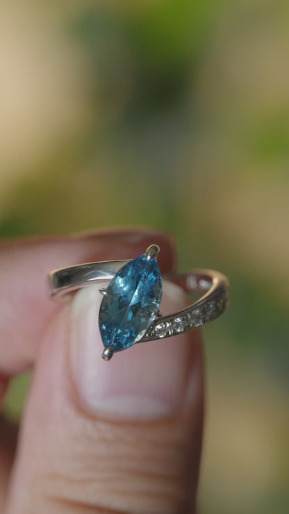 TASAKI サンタマリア・アフリカーナ アクアマリン1.76ct ダイヤモンド0.10ct K18WG リング
