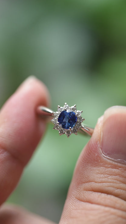 サファイア0.74ct ダイヤモンド0.28ct Pt900 リング
