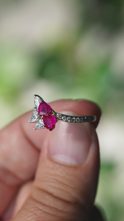 ルビー0.91ct ダイヤモンド0.55ct K18 リング